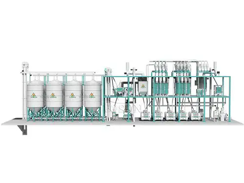 100TPD wheat flour milling plant 3D design by Voson