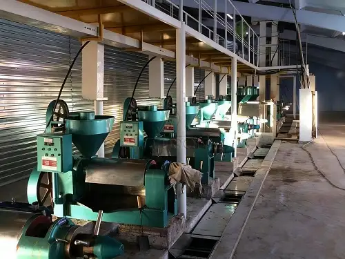 Cottonseed oil production line 100TPD full view with pretreatment, extraction, filtration, and refining units