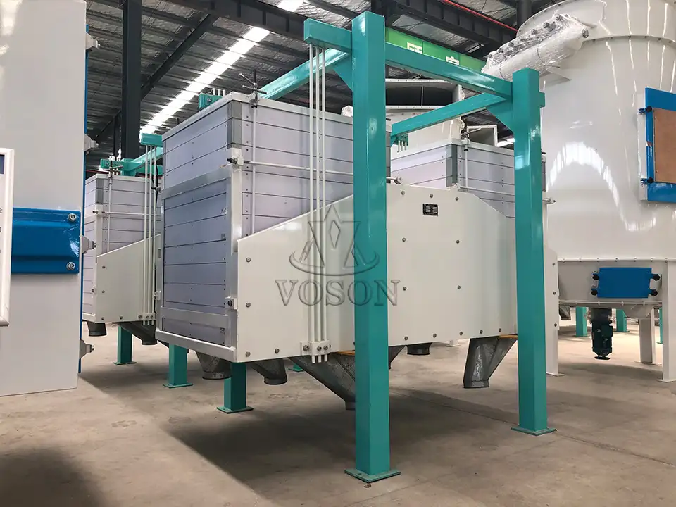 Dual compartment sifting machine in Voson milling line